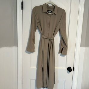 DKNY Button Down Tie Dress, Size 8